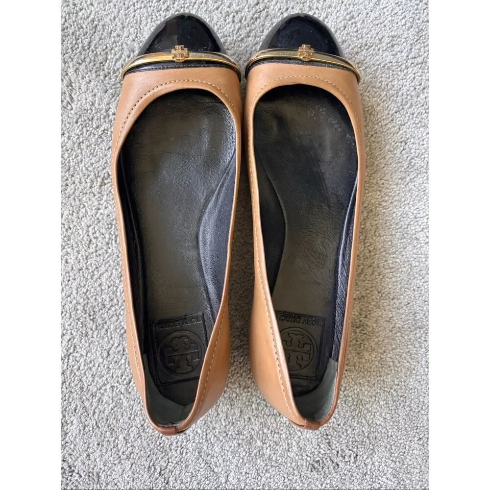 Tory Burch Pacey cap-toe ballet flats, Sz 9, $275